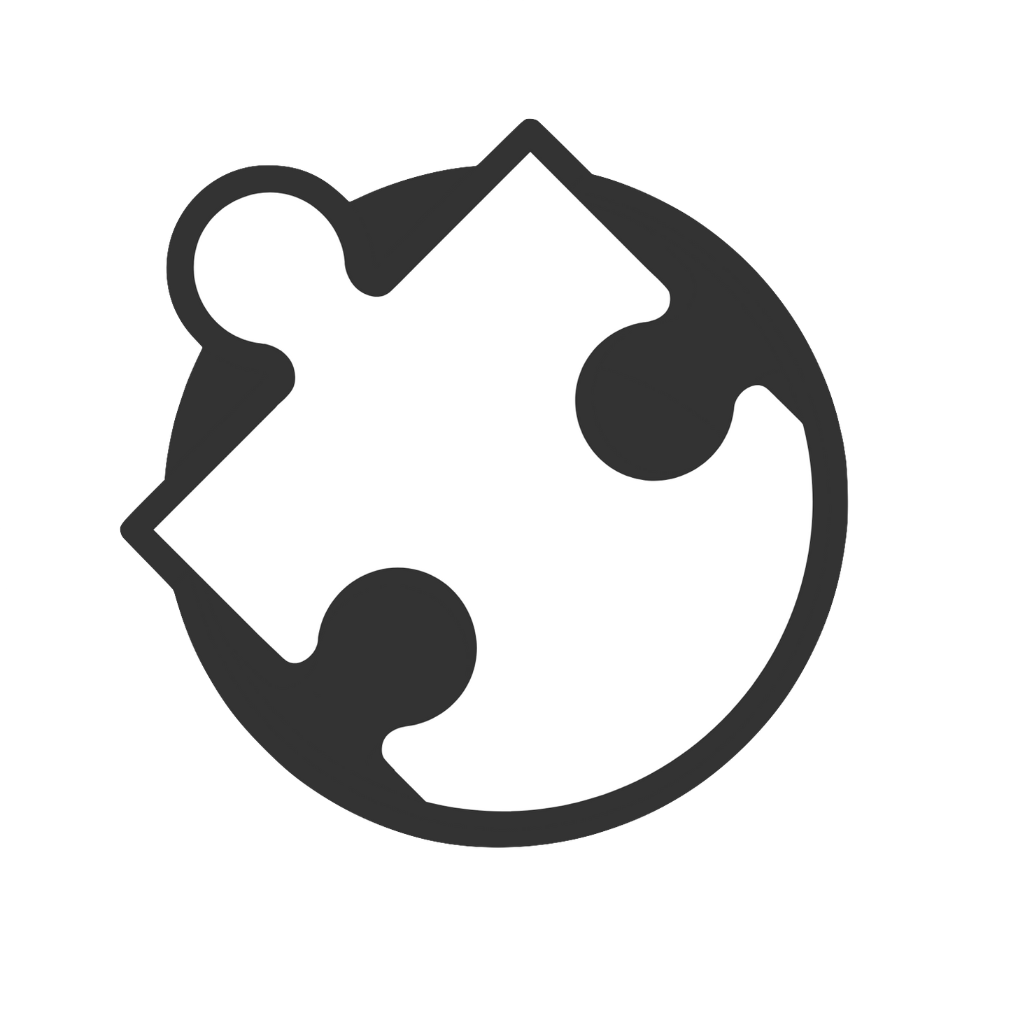 Puzzle piece coming out of a circle