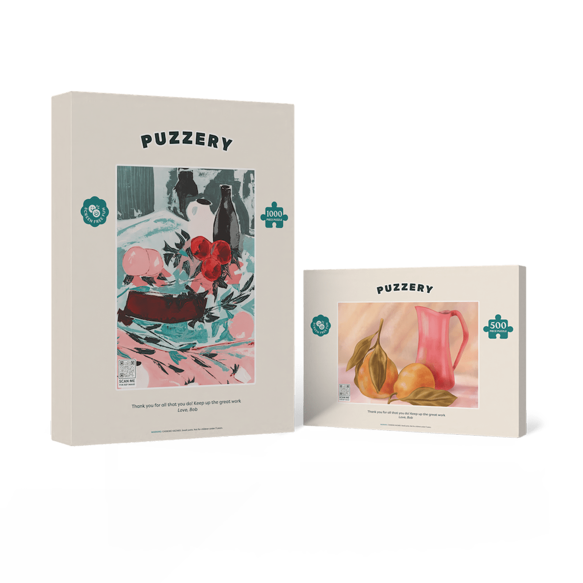 Puzzery puzzle boxes veritcal and horizontal layout