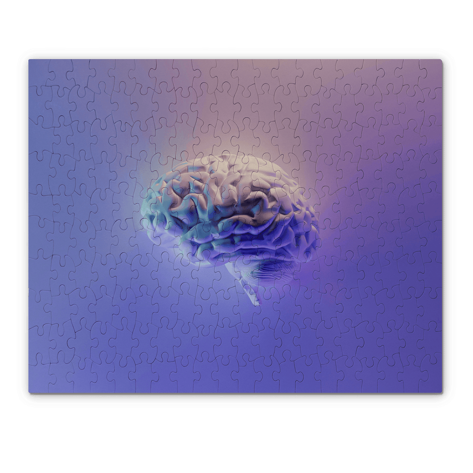Brain illustration on a custom jigsaw puzzle