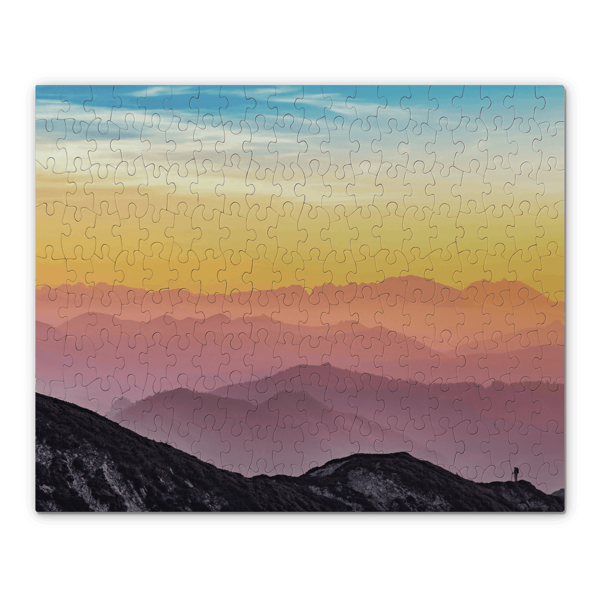 Hiker walking on mountain top