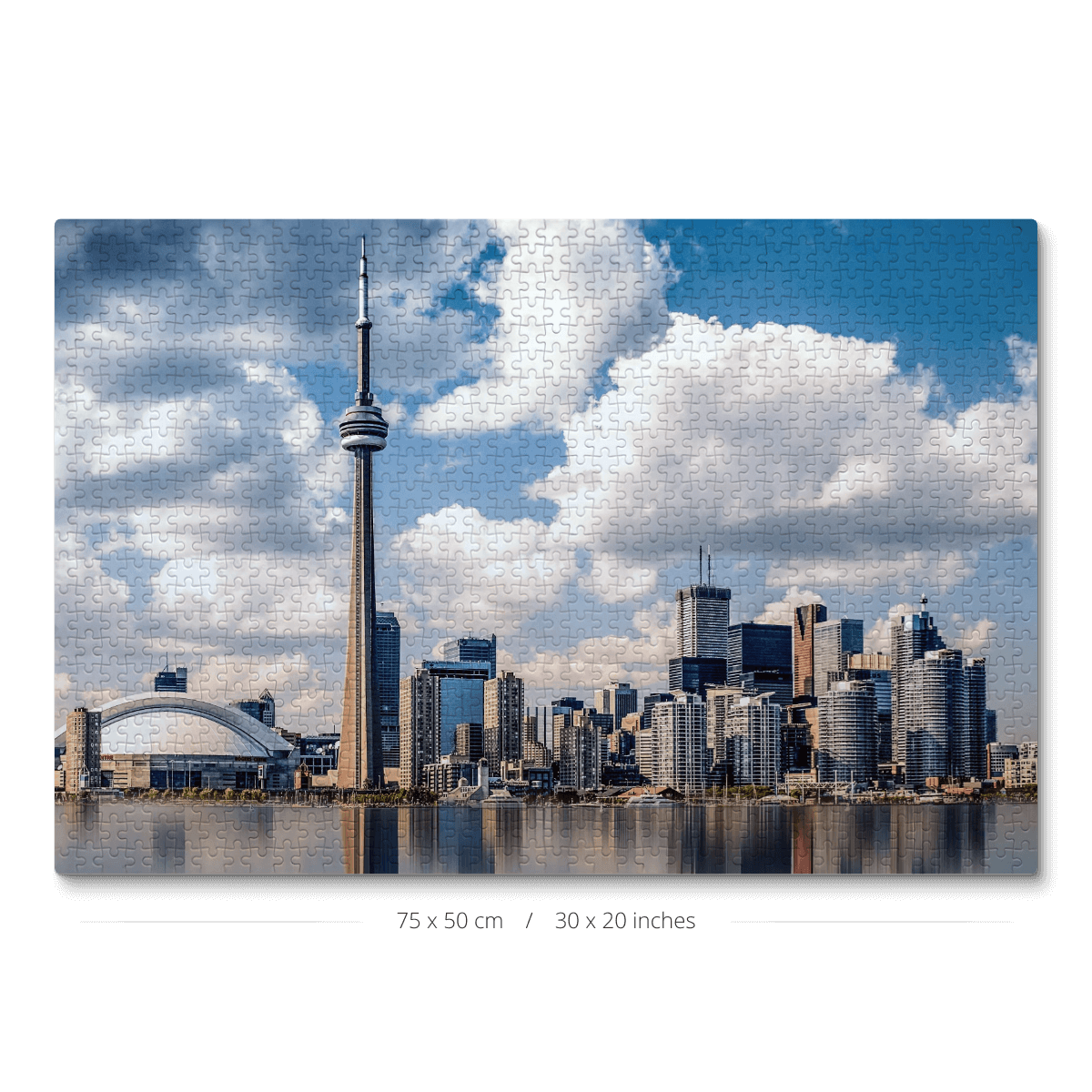 A 1000-piece jigsaw puzzle featuring the CN Tower and Toronto skyline.