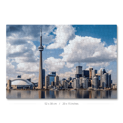 A jigsaw puzzle with 500 pieces showcasing the CN Tower and Toronto skyline.
