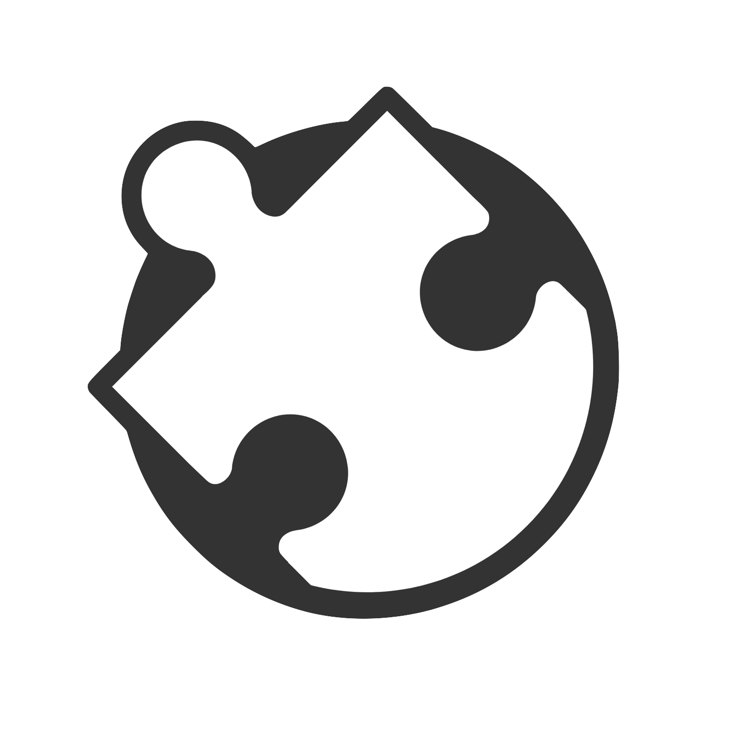 Puzzle piece coming out of a circle